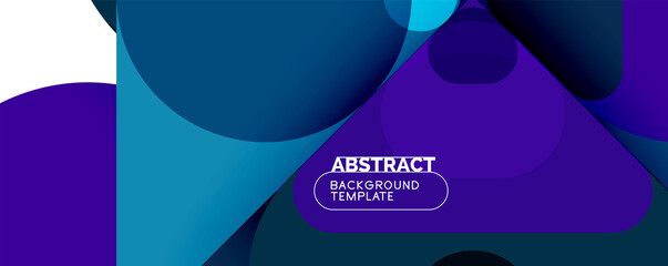 Flat geometric round shapes and dynamic lines, abstract background. Vector illustration for placards, brochures, posters and banners