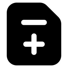 
Plus and minus sign on folded paper symbolizing maths file icon

