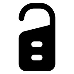
Editable glyph design of doorknob hanger icon

