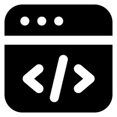 
Solid design of web coding icon

