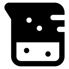 
Lab apparatus icon in glyph style, beaker vector 

