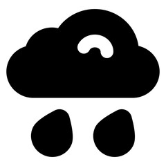 Fototapeta na wymiar Drops with cloud depositing raining icon