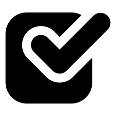 
Glyph icon of checklist, tick mark on paper 

