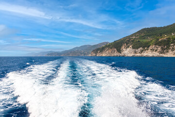 Fototapeta premium Boat trip along the Ligurian coast