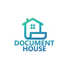 Paper document house logo template design