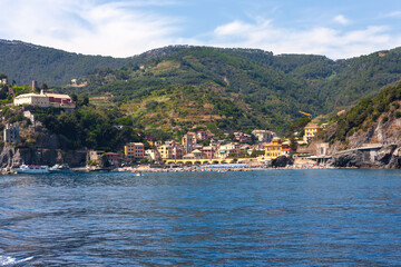 Sea view of the Monterosso coast.Liguria, Italy