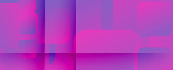 Fototapeta premium Square shapes composition geometric abstract background. 3D shadow effects and fluid gradients. Modern overlapping forms