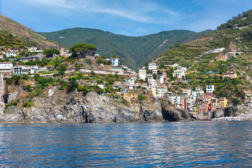 Fototapeta na wymiar The fishing villages of Monterosso al Mare,Vernazza, Corniglia, Manorola and Riomaggioresof the Cinque Terra Liguria Italy
