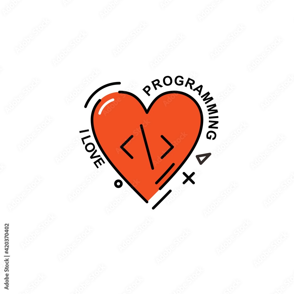 Poster programming lover logo design. easy to edit with vector file. can use for your creative content. esp