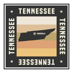 Fototapeta premium Abstract square stamp or sign with name of US state Tennessee