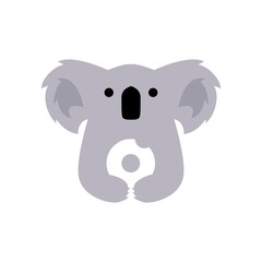 koala donuts negative space logo vector icon illustration