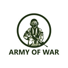 Army of War Logo Template Design Premium Vector