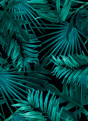 Seamless pattern with Tropical flowers and leaves design. Stylish trendy fashion floral pattern