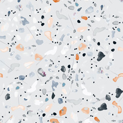 Terrazzo Texture Vector. Flooring Seamless Pattern