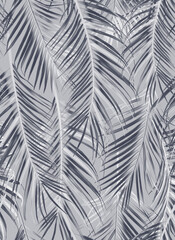 Seamless Leaves Pattern In Elegant Style. Palm leaves background. Tropical palm leaves, jungle leaves seamless floral pattern background - 420373473