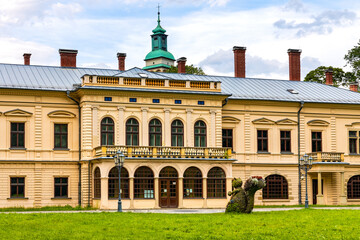 New Zywiec Castle, main south-western wing of Habsburgs Palace within historic park in Zywiec old...