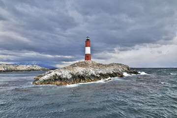 Faro Les Eclaireurs in Beagle channel close Ushuaia city, Tierra del Fuego, Argentina