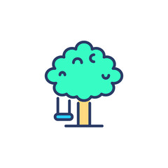 Tree Swing icon in vector. Logotype