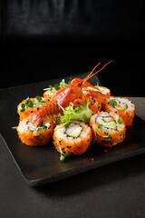 sushi with crayfish and avocado
