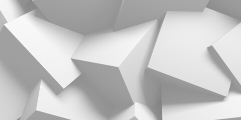 White cubes structure. Abstract futuristic background.