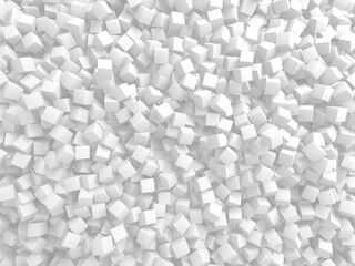 White cubes structure. Abstract futuristic background.
