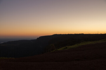 Sunset at Mirante de Chapada, the centre of south america, in Mato Grosso, Brazil
