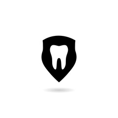 Protected tooth icon with shadow