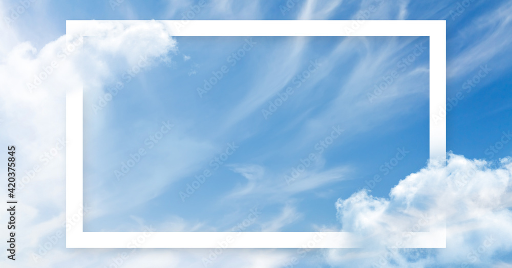 Canvas Prints frame with copy space over blue sky and clouds