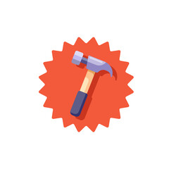 Hammer icon illustration. Isolated on a white background