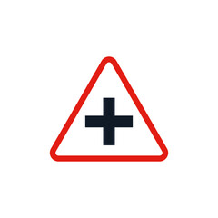 crossroads icon, vector road sign icon, isolated on white background