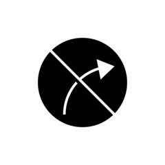 Do not turn right signcon, isolated on white background