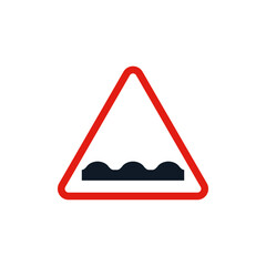 Barrier Ahead Sign, Rough Road sign icon icon, isolated on white background