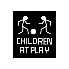 Caution Children At Play Sign icon, isolated on white background