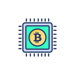 CPU Mining icon in vector. Logotype