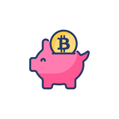 Saving icon in vector. Logotype