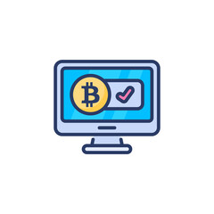 Bitcoin Accepted icon in vector. Logotype