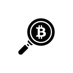 Bitcoin Search icon in vector. Logotype