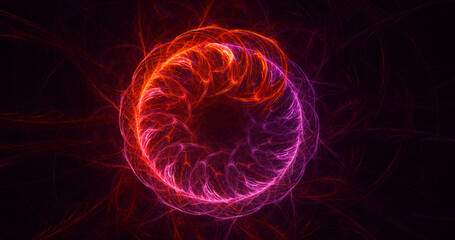 Obraz premium 3D rendering abstract round light background