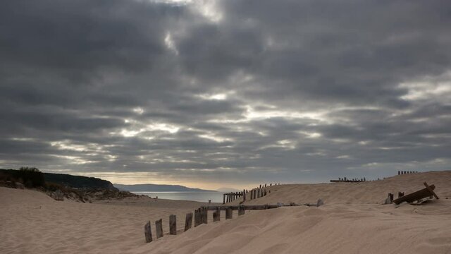 The beach of los canos de meca in spain