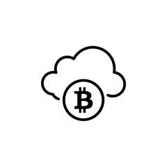 Cloud Bitcoin icon in vector. Logotype