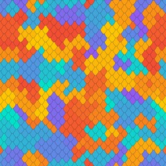 Abstract scale pattern. Rainbow squama texture. Colorful seamless pattern © Andrew