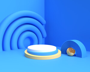 3D Render Scene of Minimal Podium Scene for Display Products Advertising Design.