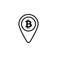 Bitcoin Pin icon in vector. Logotype