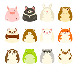 Set of avatars icons with cute animals