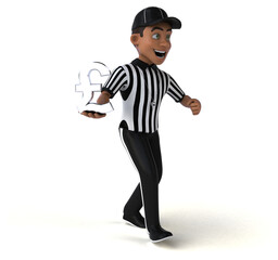 Fun 3D Illustration of an american Referee