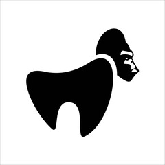 Gorilla Logo Vector Template. Simple Logo Design Gorilla Vector Illustration
