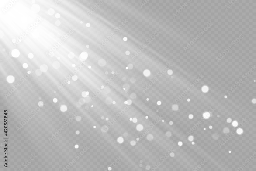 Wall mural light flare special effect with rays of light. glow transparent vector light effect