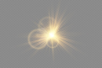 Light flare special effect with rays of light. Glow transparent vector light effect  