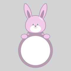 Cute rabbit cartoon with board blank sign