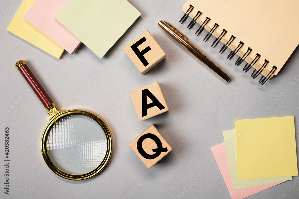 Poster faq acronym, qa and q concept of questions